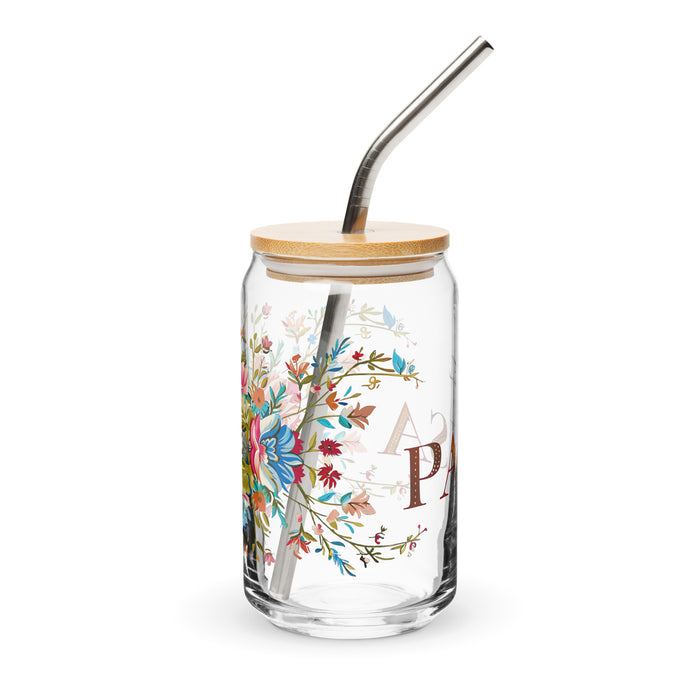 El Paisa Exclusive Art Piece Can-Shaped Glass Home Office Work Mexican Spanish Pride Gift Cup One-Of-A-Kind Calligraphy Glass | E3