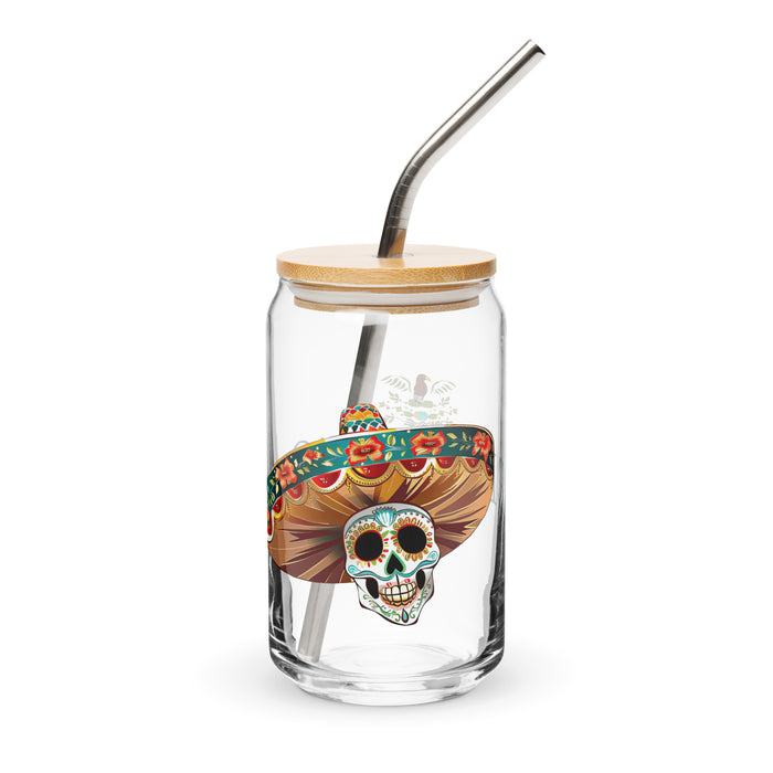 El Payaso Exclusive Art Piece Can-Shaped Glass Home Office Work Mexican Spanish Pride Gift Cup One-Of-A-Kind Calligraphy Glass | E4