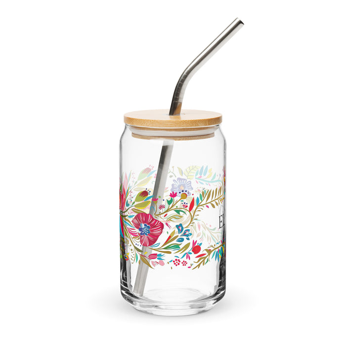 El Rey Exclusive Art Piece Can-Shaped Glass Home Office Work Mexican Spanish Pride Gift Cup One-Of-A-Kind Calligraphy Glass | E10