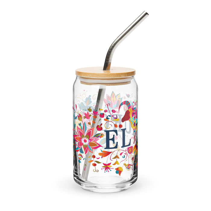 El Tauro Exclusive Art Piece Can-Shaped Glass Home Office Work Mexican Spanish Pride Gift Cup One-Of-A-Kind Calligraphy Glass | E8