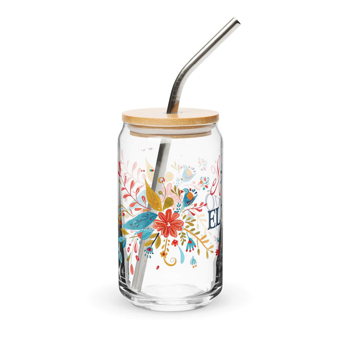 El Vivo Exclusive Art Piece Can-Shaped Glass Home Office Work Mexican Spanish Pride Gift Cup One-Of-A-Kind Calligraphy Glass | E8