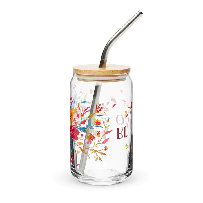 El Vivo Exclusive Art Piece Can-Shaped Glass Home Office Work Mexican Spanish Pride Gift Cup One-Of-A-Kind Calligraphy Glass | E6