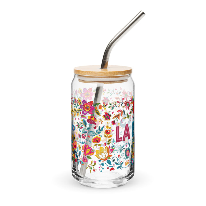 Pièce d'art exclusive La Boss en verre en forme de canette pour le travail à domicile, le bureau, la fierté mexicaine et espagnole, tasse cadeau, verre de calligraphie unique en son genre | L11