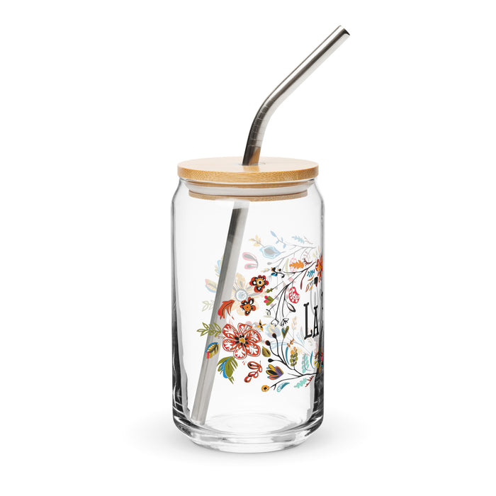 Pièce d'art exclusive La Bro en verre en forme de canette pour le travail à domicile, le bureau, la fierté mexicaine et espagnole, tasse cadeau, verre de calligraphie unique en son genre | L4