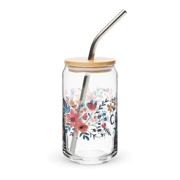 Pièce d'art exclusive de La Coach en verre en forme de canette pour le travail à domicile, le bureau, la fierté mexicaine et espagnole, tasse cadeau en verre de calligraphie unique en son genre | L5