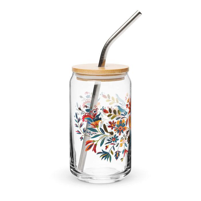 El Cajero Pièce d'art exclusive en verre en forme de canette Bureau à domicile Travail Tasse cadeau de fierté espagnole mexicaine Verre de calligraphie unique en son genre | E2