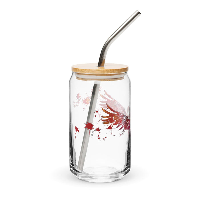 Pièce d'art exclusive El Crow en verre en forme de canette pour la maison, le bureau, le travail, la fierté mexicaine et espagnole, tasse cadeau, verre de calligraphie unique en son genre | E10