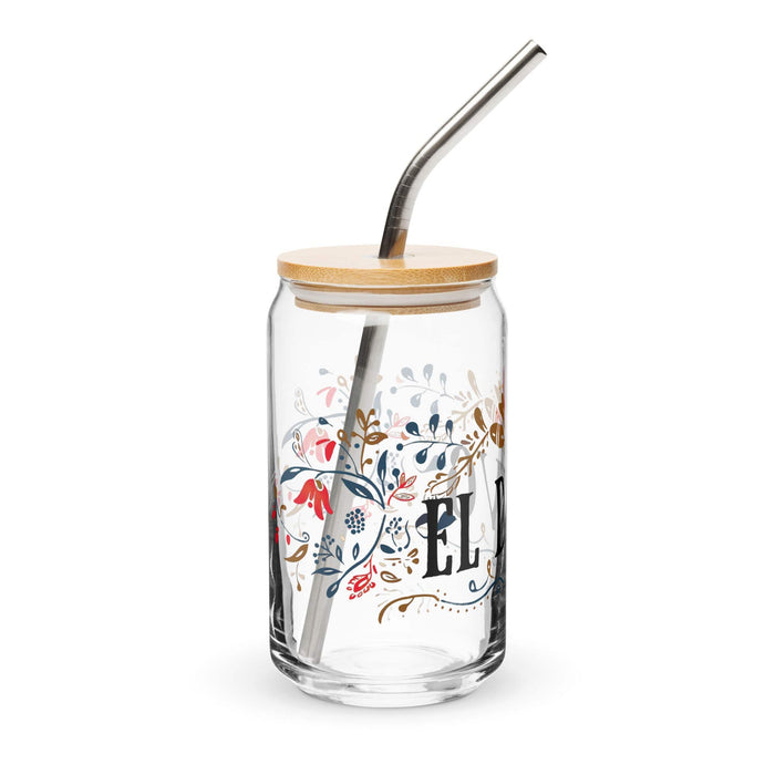 El Divo Pièce d'art exclusive en verre en forme de canette Bureau à domicile Travail Tasse cadeau de fierté espagnole mexicaine Verre de calligraphie unique en son genre | E1