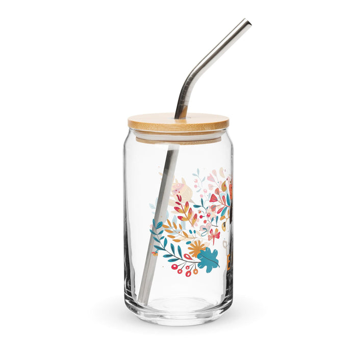 El Enfp Pièce d'art exclusive en verre en forme de canette Bureau à domicile Travail Tasse cadeau de fierté espagnole mexicaine Verre de calligraphie unique en son genre | E2