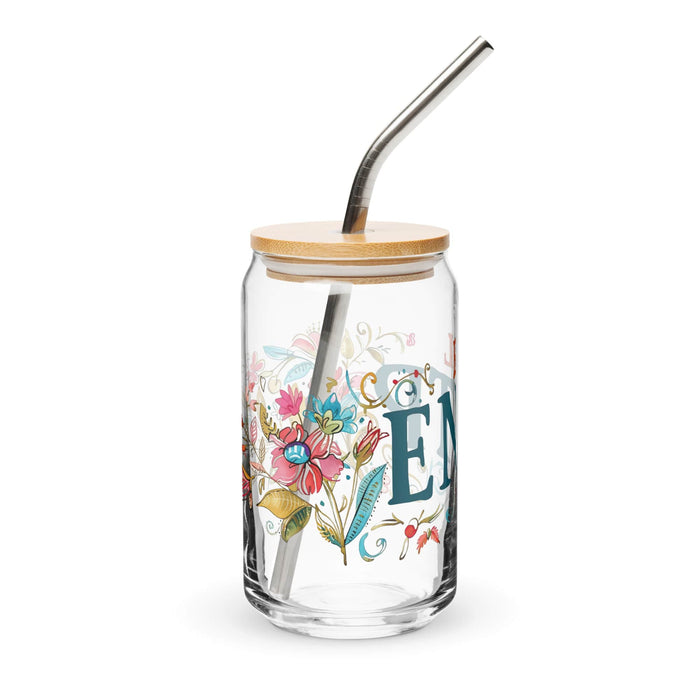 El Entp Exclusive Art Piece Can-Shaped Glass Home Office Work Mexican Spanish Pride Gift Cup One-Of-A-Kind Calligraphy Glass | E6