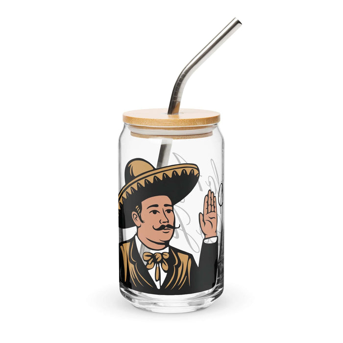 Solo Agua Lo Juro - Pieza de arte exclusiva en forma de lata de vidrio para el hogar, la oficina, el trabajo, el orgullo mexicano, taza de regalo, vaso de vidrio con caligrafía único en su tipo | S16