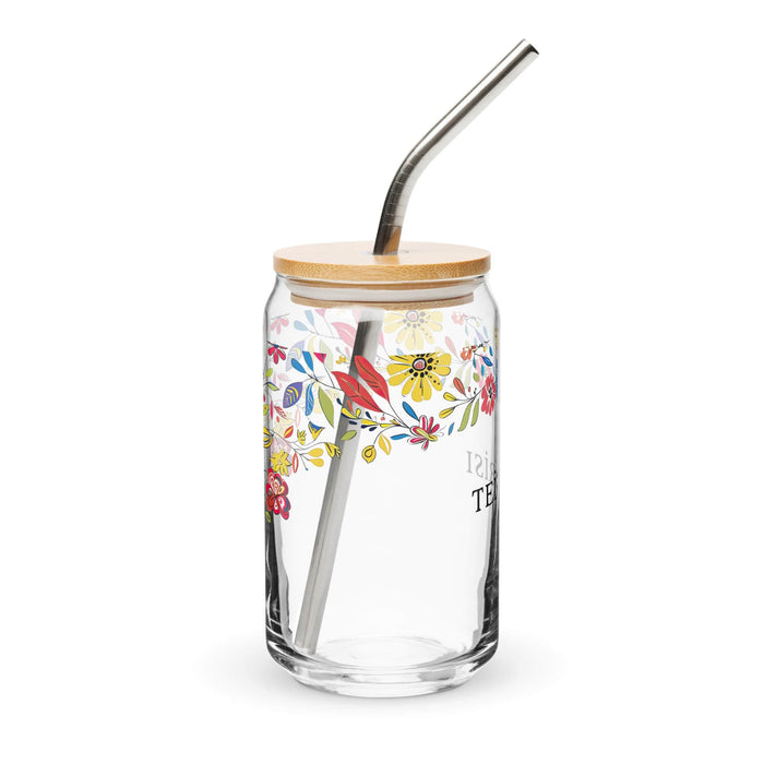 Pièce d'art exclusive Teikirisi en verre en forme de canette pour la maison, le bureau, le travail, la fierté mexicaine et espagnole, tasse cadeau, verre de calligraphie unique en son genre | T2