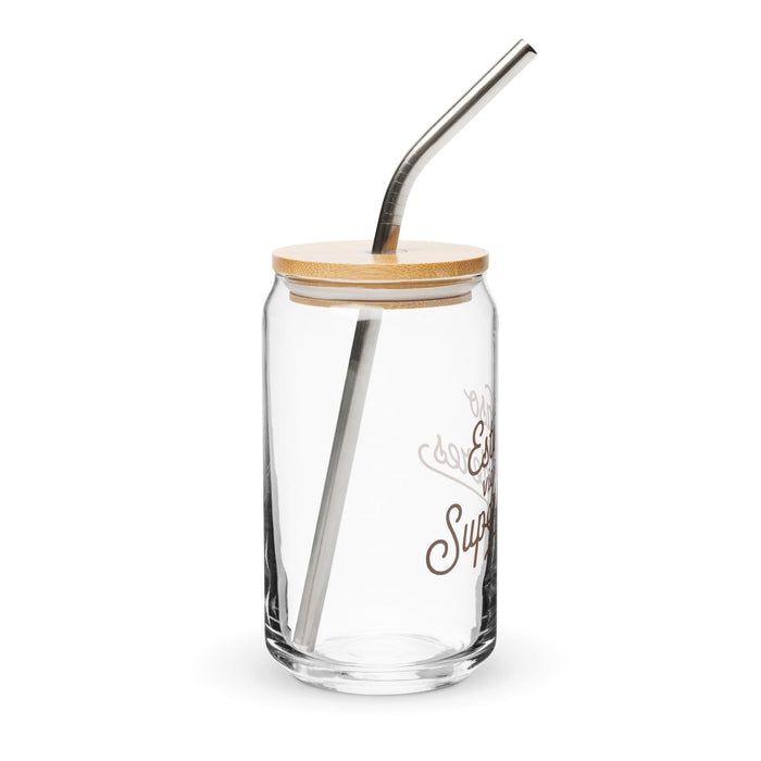 Ce vase vit avec des super pouvoirs Pièce d'art exclusive Verre en forme de canette Bureau à domicile Travail Fierté espagnole mexicaine Tasse cadeau Verre de calligraphie unique en son genre | E6