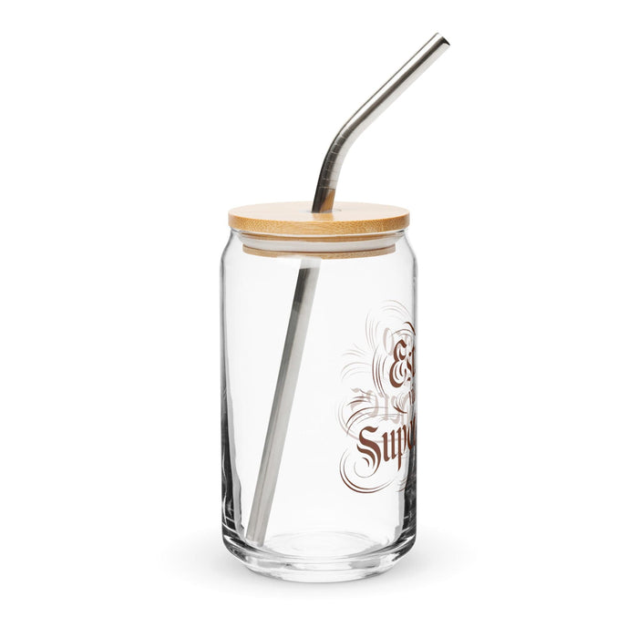 Ce vase vit avec des super pouvoirs Pièce d'art exclusive Verre en forme de canette Bureau à domicile Travail Fierté espagnole mexicaine Tasse cadeau Verre de calligraphie unique en son genre | E21