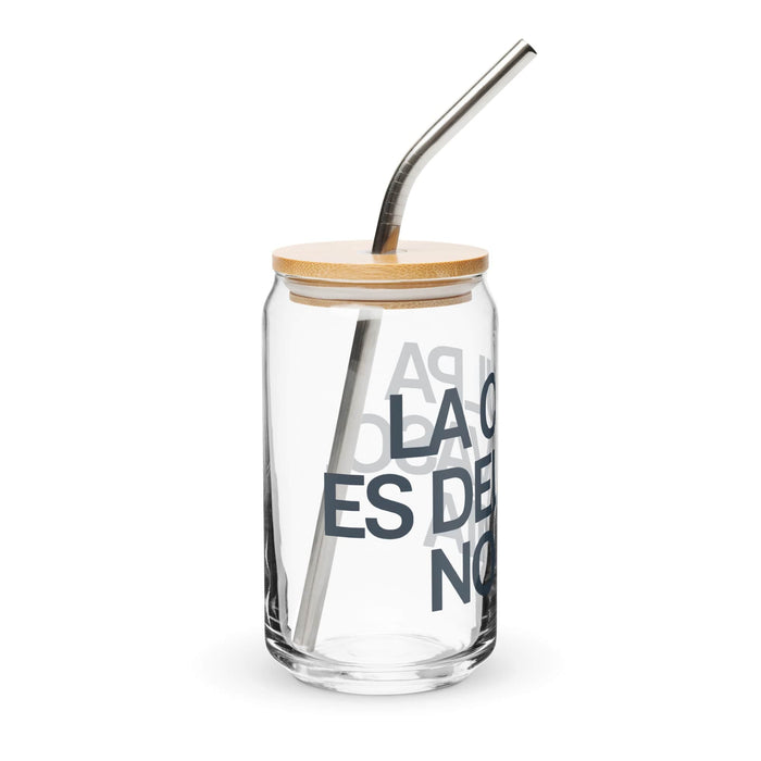 La Culpa Es Del Vaso, No Mía Pièce d'art exclusive en verre en forme de canette Bureau à domicile Travail Tasse cadeau de fierté espagnole mexicaine Verre de calligraphie unique en son genre | L4