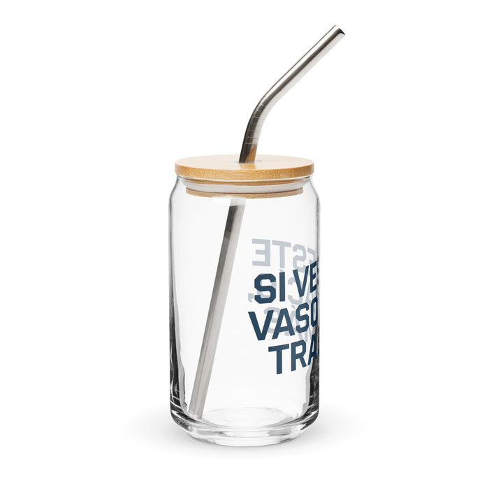 Si Ves Este Vaso Vacío, Trae Más Exclusive Art Piece Can-Shaped Glass Home Office Work Mexican Spanish Pride Gift Cup One-Of-A-Kind Calligraphy Glass | S24