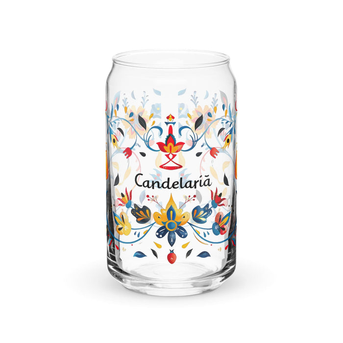 Candelaria Exclusive Name Art Piece Can-Shaped Glass Home Office Work Mexican Spanish Pride Gift Cup One-Of-A-Kind Calligraphy Glass | C10 Mexicada 16 oz (No Lid No Straw)