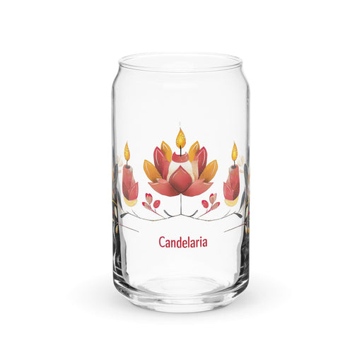 Candelaria Exclusive Name Art Piece Can-Shaped Glass Home Office Work Mexican Spanish Pride Gift Cup One-Of-A-Kind Calligraphy Glass | C15 Mexicada 16 oz (No Lid No Straw)