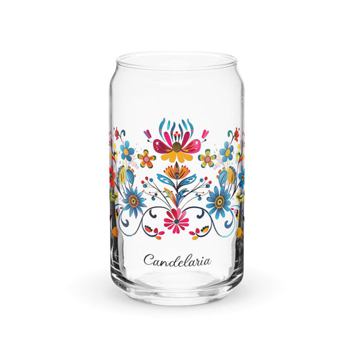 Candelaria Exclusive Name Art Piece Can-Shaped Glass Home Office Work Mexican Spanish Pride Gift Cup One-Of-A-Kind Calligraphy Glass | C16 Mexicada 16 oz