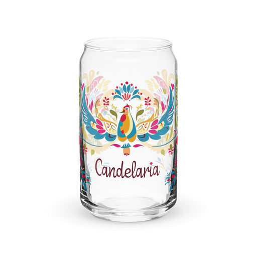 Candelaria Exclusive Name Art Piece Can-Shaped Glass Home Office Work Mexican Spanish Pride Gift Cup One-Of-A-Kind Calligraphy Glass | C18 Mexicada 16 oz (No Lid No Straw)