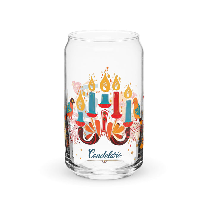 Candelaria Exclusive Name Art Piece Can-Shaped Glass Home Office Work Mexican Spanish Pride Gift Cup One-Of-A-Kind Calligraphy Glass | C23 Mexicada 16 oz