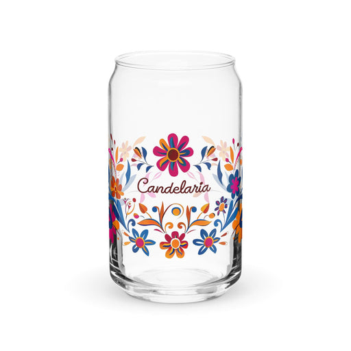 Candelaria Exclusive Name Art Piece Can-Shaped Glass Home Office Work Mexican Spanish Pride Gift Cup One-Of-A-Kind Calligraphy Glass | C6 Mexicada 16 oz (No Lid No Straw)