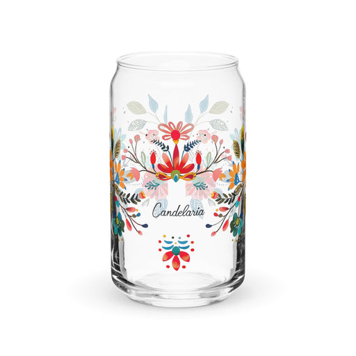 Candelaria Exclusive Name Art Piece Can-Shaped Glass Home Office Work Mexican Spanish Pride Gift Cup One-Of-A-Kind Calligraphy Glass | C7 Mexicada 16 oz (No Lid No Straw)