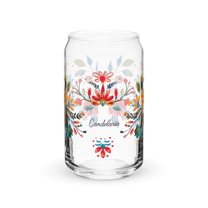 Candelaria Exclusive Name Art Piece Can-Shaped Glass Home Office Work Mexican Spanish Pride Gift Cup One-Of-A-Kind Calligraphy Glass | C7 Mexicada 16 oz (No Lid No Straw)