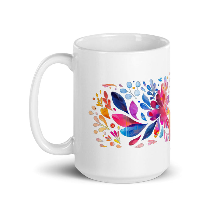 Candelaria Exclusive Name Art Piece Home Office Work Coffee Mug Mexican Spanish Pride Gift Cup One-Of-A-Kind Calligraphy White Glossy Mug | C1 Mexicada