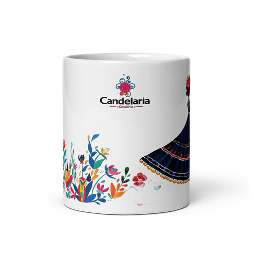 Candelaria Exclusive Name Art Piece Home Office Work Coffee Mug Mexican Spanish Pride Gift Cup One-Of-A-Kind Calligraphy White Glossy Mug | C12 Mexicada