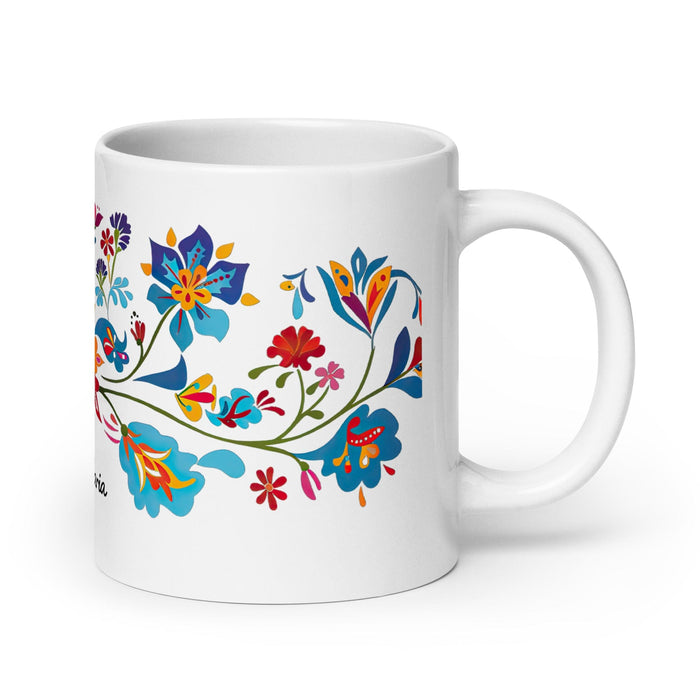 Candelaria Exclusive Name Art Piece Home Office Work Coffee Mug Mexican Spanish Pride Gift Cup One-Of-A-Kind Calligraphy White Glossy Mug | C14 Mexicada 20 oz