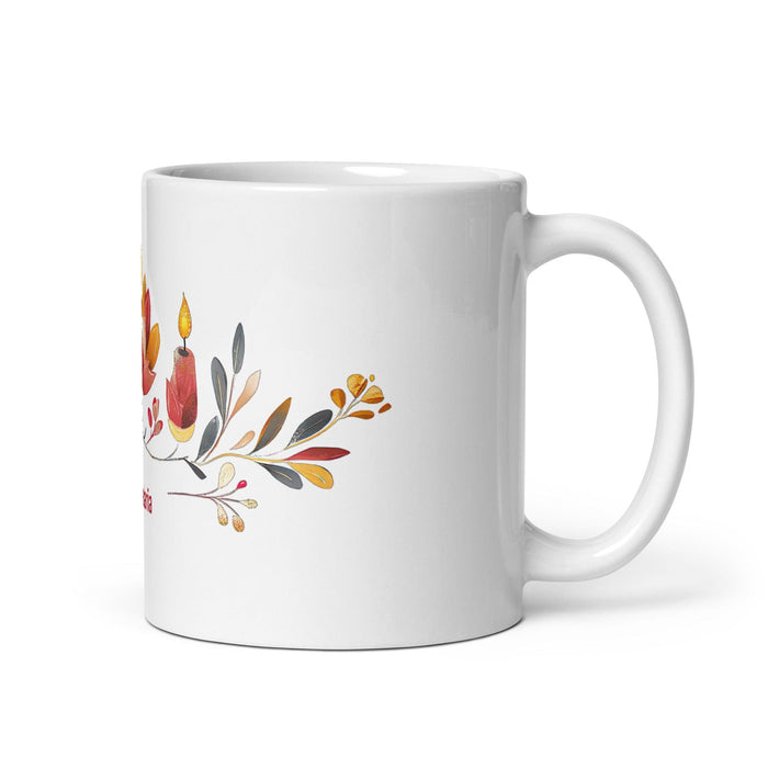 Candelaria Exclusive Name Art Piece Home Office Work Coffee Mug Mexican Spanish Pride Gift Cup One-Of-A-Kind Calligraphy White Glossy Mug | C15 Mexicada 11 oz