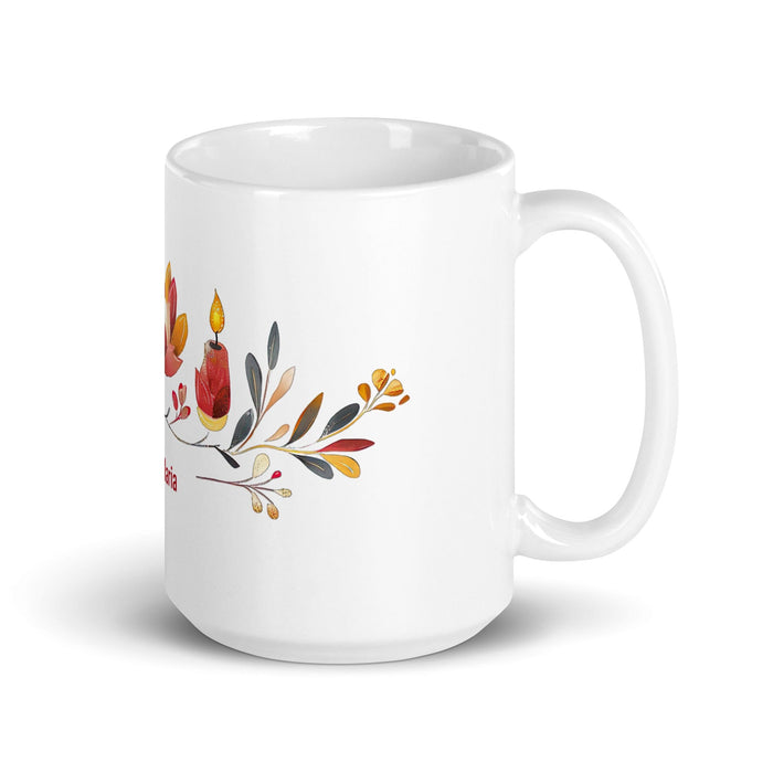 Candelaria Exclusive Name Art Piece Home Office Work Coffee Mug Mexican Spanish Pride Gift Cup One-Of-A-Kind Calligraphy White Glossy Mug | C15 Mexicada 15 oz