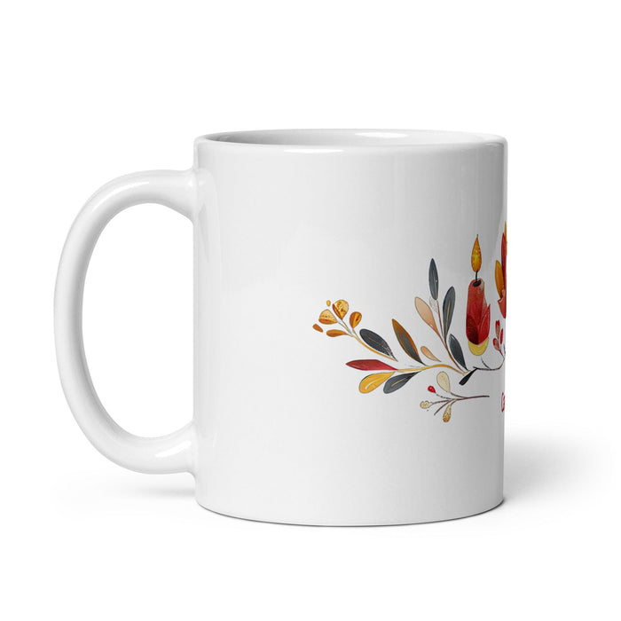 Candelaria Exclusive Name Art Piece Home Office Work Coffee Mug Mexican Spanish Pride Gift Cup One-Of-A-Kind Calligraphy White Glossy Mug | C15 Mexicada