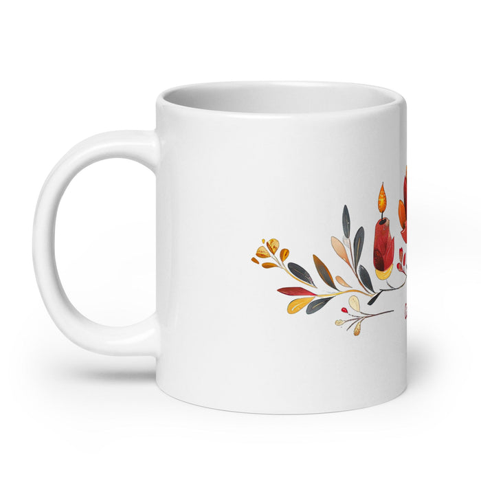 Candelaria Exclusive Name Art Piece Home Office Work Coffee Mug Mexican Spanish Pride Gift Cup One-Of-A-Kind Calligraphy White Glossy Mug | C15 Mexicada