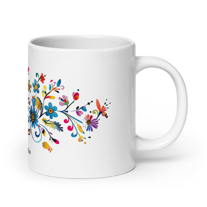 Candelaria Exclusive Name Art Piece Home Office Work Coffee Mug Mexican Spanish Pride Gift Cup One-Of-A-Kind Calligraphy White Glossy Mug | C16 Mexicada 20 oz