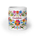 Candelaria Exclusive Name Art Piece Home Office Work Coffee Mug Mexican Spanish Pride Gift Cup One-Of-A-Kind Calligraphy White Glossy Mug | C2 Mexicada