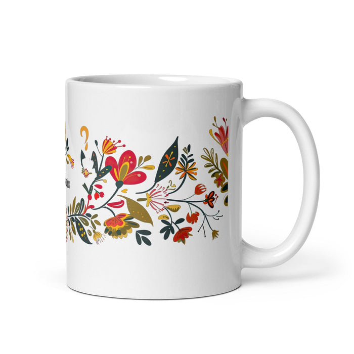 Candelaria Exclusive Name Art Piece Home Office Work Coffee Mug Mexican Spanish Pride Gift Cup One-Of-A-Kind Calligraphy White Glossy Mug | C21 Mexicada 11 oz