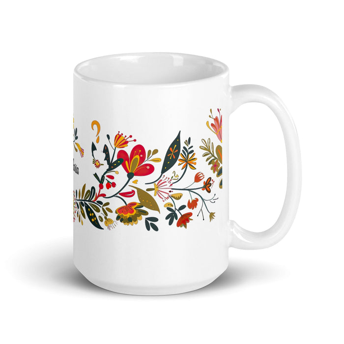 Candelaria Exclusive Name Art Piece Home Office Work Coffee Mug Mexican Spanish Pride Gift Cup One-Of-A-Kind Calligraphy White Glossy Mug | C21 Mexicada 15 oz