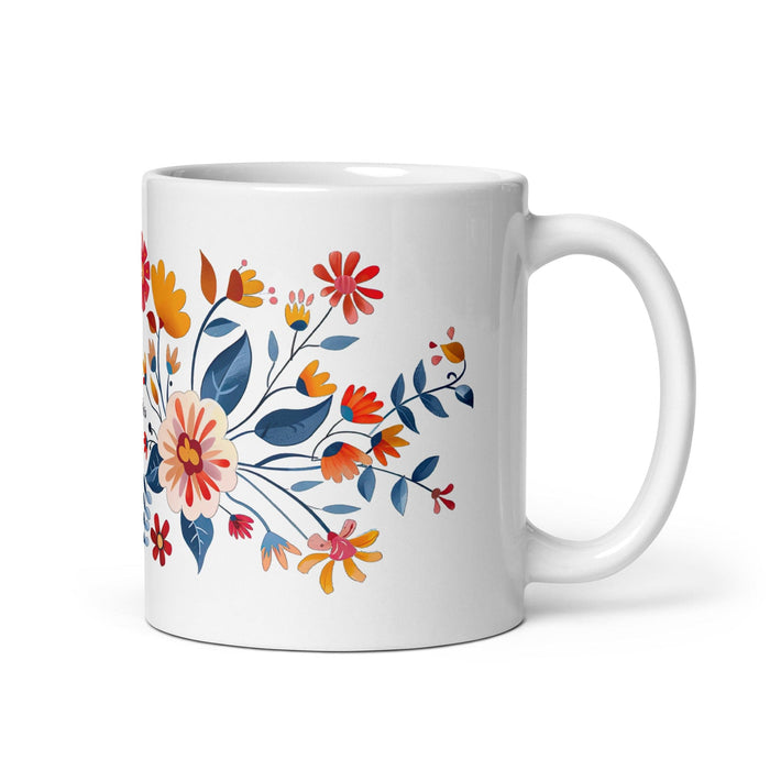 Candelaria Exclusive Name Art Piece Home Office Work Coffee Mug Mexican Spanish Pride Gift Cup One-Of-A-Kind Calligraphy White Glossy Mug | C22 Mexicada 11 oz