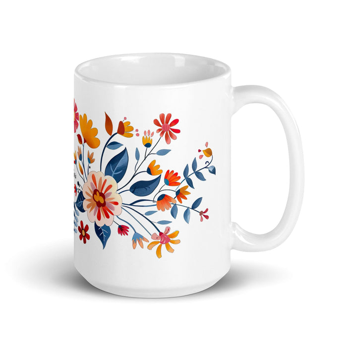 Candelaria Exclusive Name Art Piece Home Office Work Coffee Mug Mexican Spanish Pride Gift Cup One-Of-A-Kind Calligraphy White Glossy Mug | C22 Mexicada 15 oz