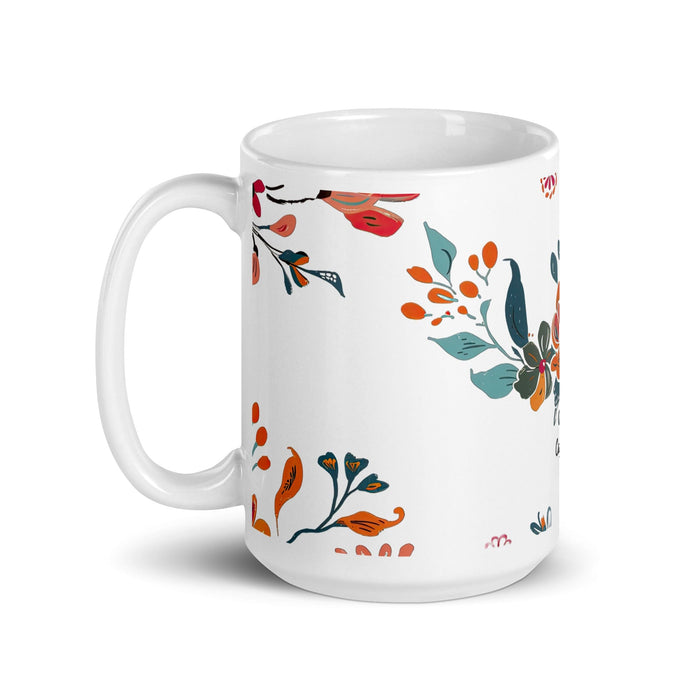 Candelaria Exclusive Name Art Piece Home Office Work Coffee Mug Mexican Spanish Pride Gift Cup One-Of-A-Kind Calligraphy White Glossy Mug | C24 Mexicada