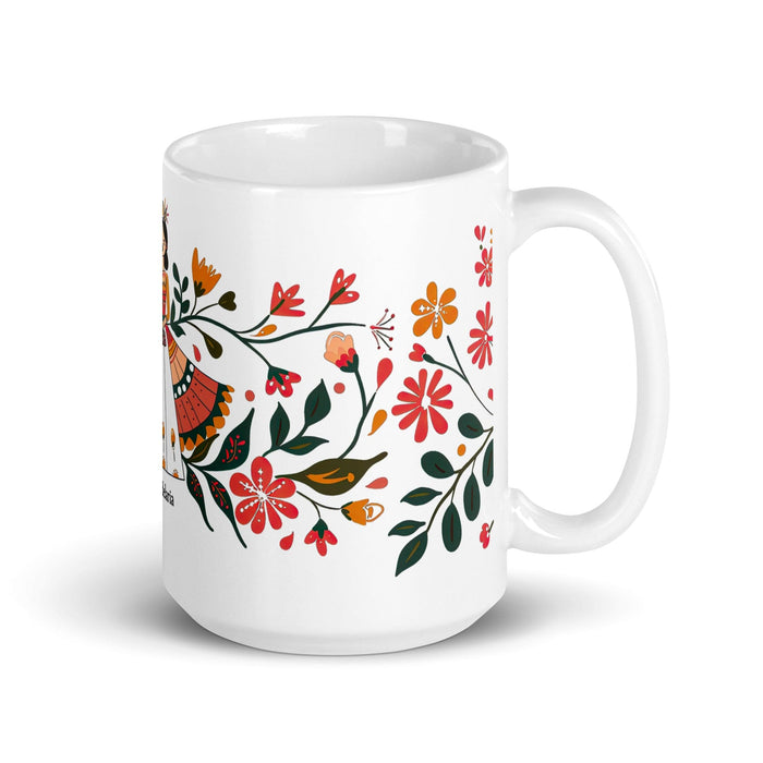 Candelaria Exclusive Name Art Piece Home Office Work Coffee Mug Mexican Spanish Pride Gift Cup One-Of-A-Kind Calligraphy White Glossy Mug | C4 Mexicada 15 oz