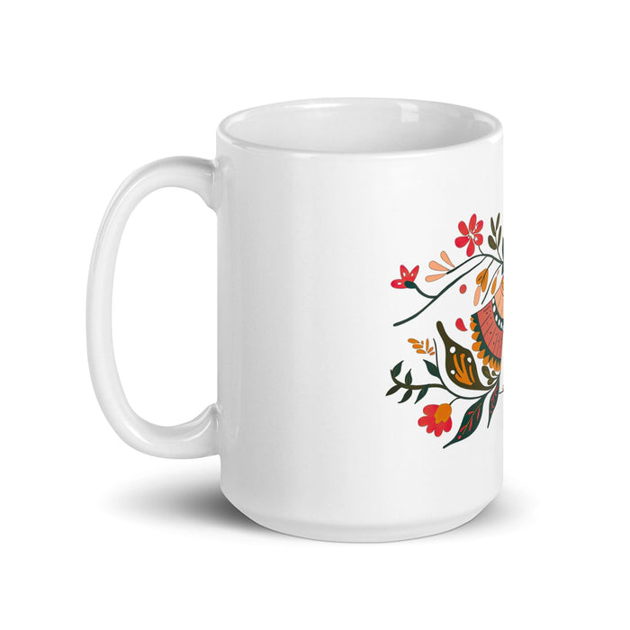 Candelaria Exclusive Name Art Piece Home Office Work Coffee Mug Mexican Spanish Pride Gift Cup One-Of-A-Kind Calligraphy White Glossy Mug | C4 Mexicada