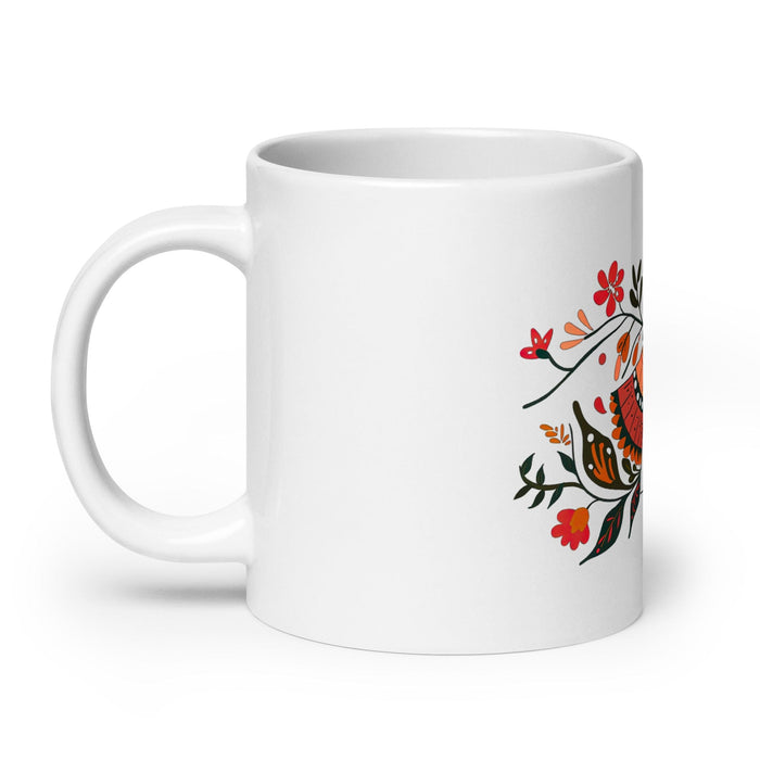 Candelaria Exclusive Name Art Piece Home Office Work Coffee Mug Mexican Spanish Pride Gift Cup One-Of-A-Kind Calligraphy White Glossy Mug | C4 Mexicada