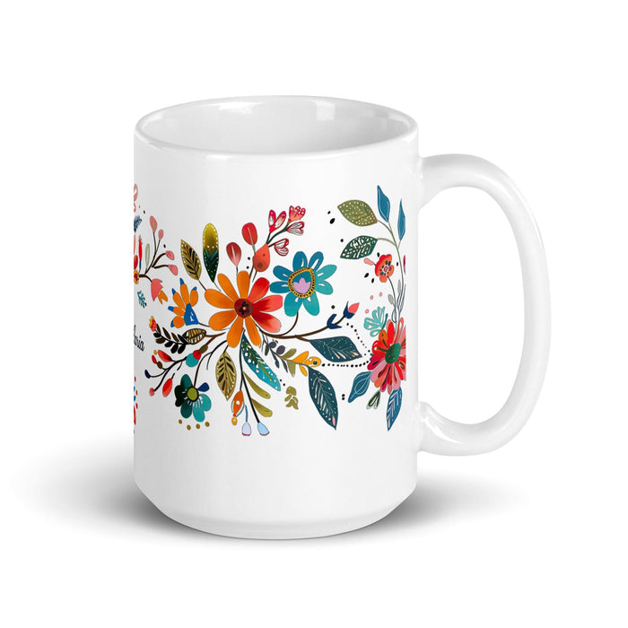 Candelaria Exclusive Name Art Piece Home Office Work Coffee Mug Mexican Spanish Pride Gift Cup One-Of-A-Kind Calligraphy White Glossy Mug | C7 Mexicada 15 oz