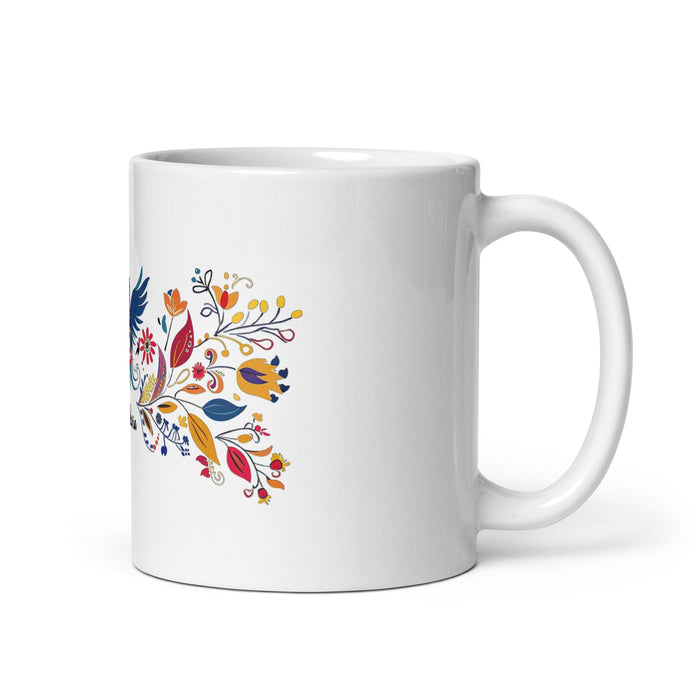 Candelaria Exclusive Name Art Piece Home Office Work Coffee Mug Mexican Spanish Pride Gift Cup One-Of-A-Kind Calligraphy White Glossy Mug | C9 Mexicada 11 oz