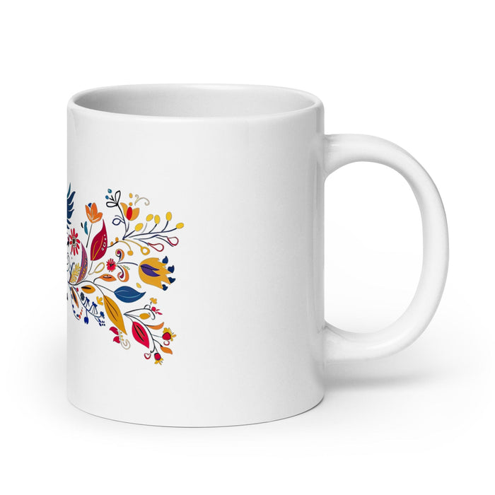 Candelaria Exclusive Name Art Piece Home Office Work Coffee Mug Mexican Spanish Pride Gift Cup One-Of-A-Kind Calligraphy White Glossy Mug | C9 Mexicada 20 oz