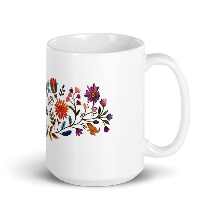 Carla Exclusive Name Art Piece Home Office Work Coffee Mug Mexican Spanish Pride Gift Cup One-Of-A-Kind Calligraphy White Glossy Mug | C7 Mexicada 15 oz