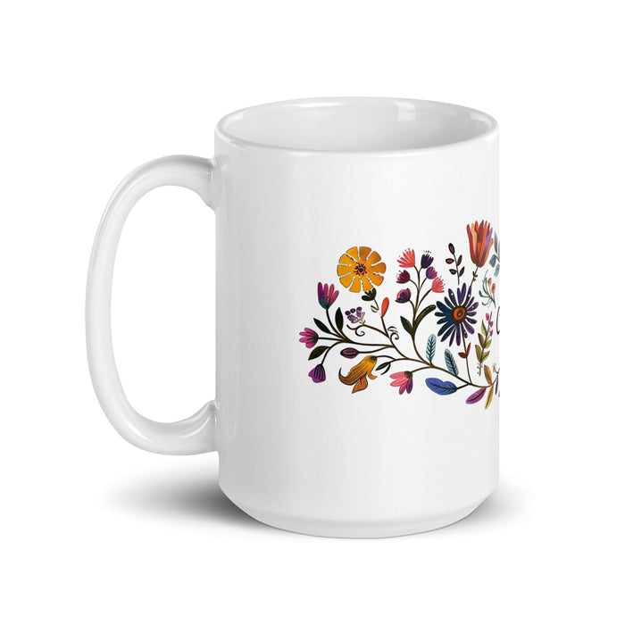 Carla Exclusive Name Art Piece Home Office Work Coffee Mug Mexican Spanish Pride Gift Cup One-Of-A-Kind Calligraphy White Glossy Mug | C7 Mexicada